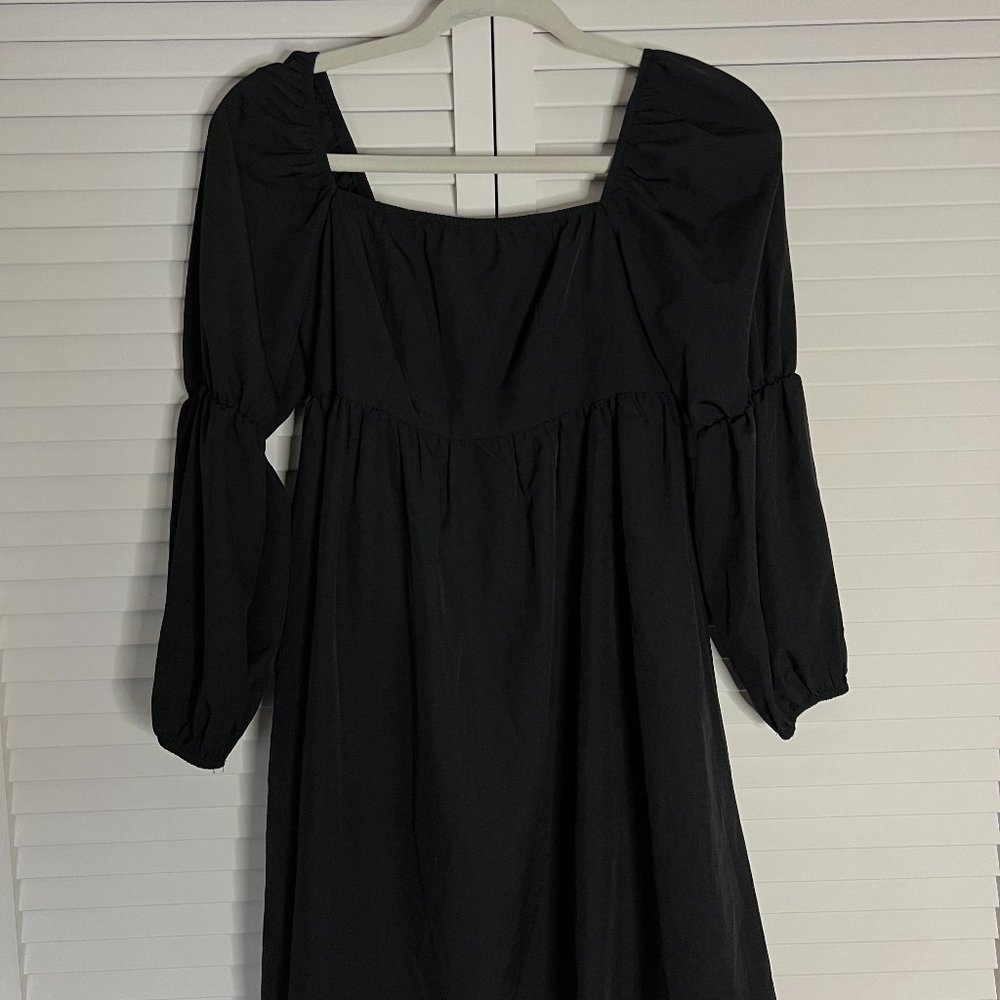 PRETTYGARDEN Women's Fall Long Puff Sleeve Babydoll Dress Casual